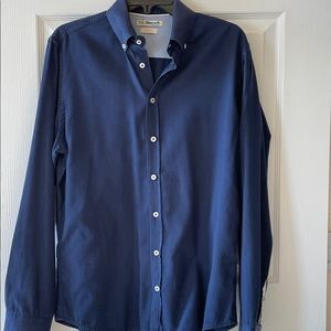 Mango Men’s Navy Blue Dress Shirt